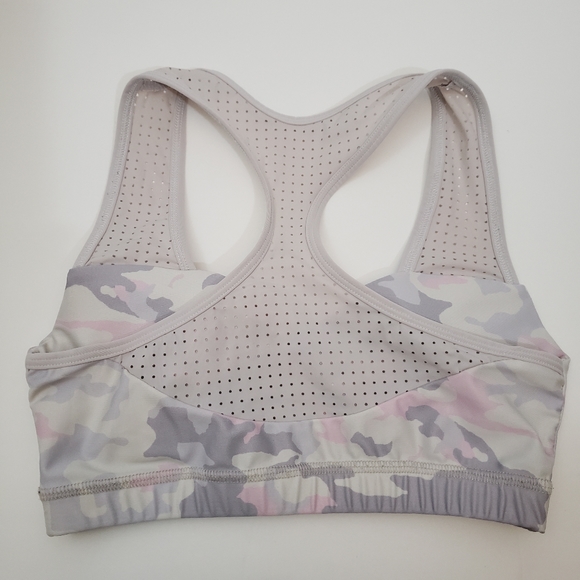 Small ABS2B White Gray Pink Camo Print Padded Sports Bra - Picture 4 of 7